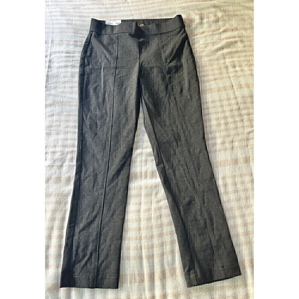 Anne Klein Slimming Tummy Control Ponte Pants Charcoal / Dark Gray Womens M NWT